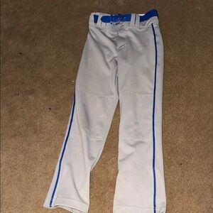 Gray Baseball Pants with Blue Stripe